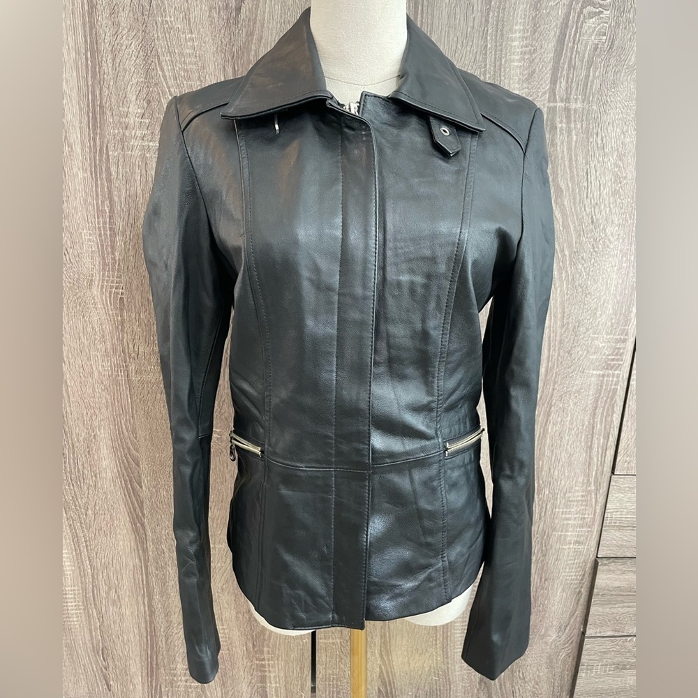 Boutique of Leathers Black Fitted Soft Genuine Leather Jacket. Size 6